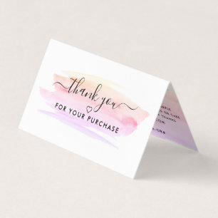 Watercolor Script, Logo/Picture Thank You Card