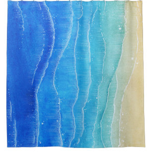 Watercolor sea and beach view.