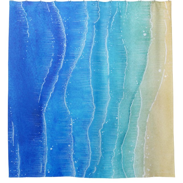 Watercolor sea and beach view. (Front)