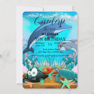 Watercolor Sea Animals Birthday Party Invitation