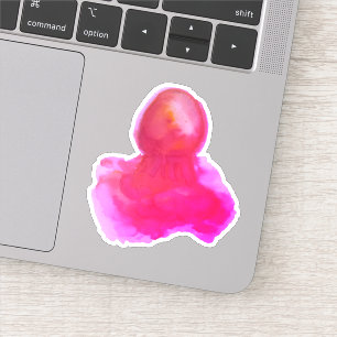 Watercolor Sea Creature Hot Pink Jellyfish