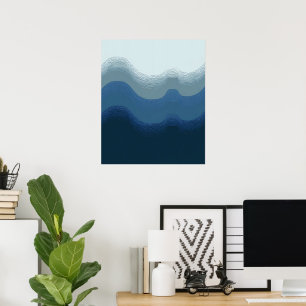 Watercolor Sea Gradient Beach Glass Colour Block  Poster