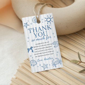 Watercolor Sea Life Birthday Favor Tags