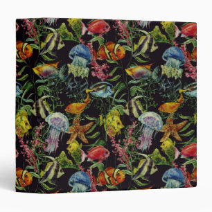 Watercolor Sea Life Pattern 1 Binder