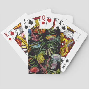 Watercolor Sea Life Pattern 1 Playing Cards