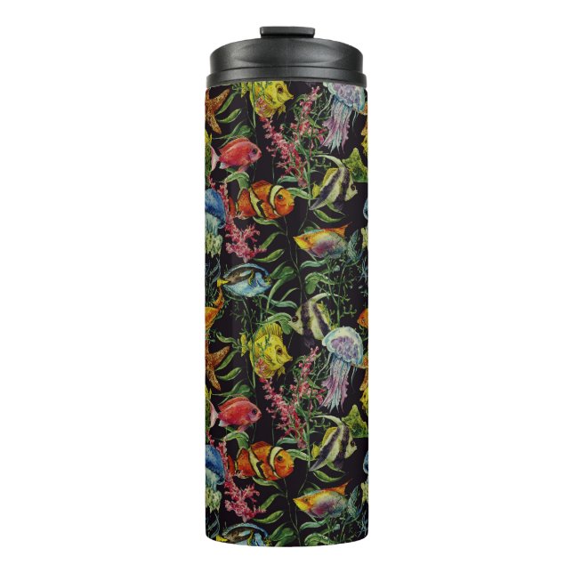 Watercolor Sea Life Pattern 1 Thermal Tumbler (Front)