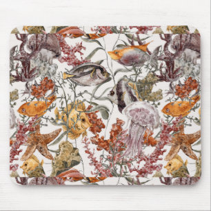 Watercolor Sea Life Pattern 2 Mouse Pad