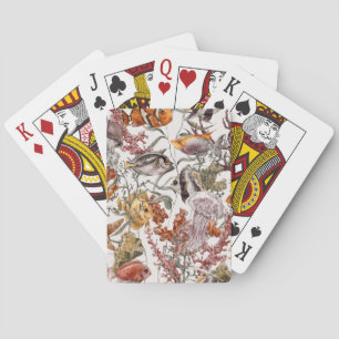 Watercolor Sea Life Pattern 2 Playing Cards