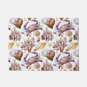 Watercolor Sea Life Pattern 4 Doormat