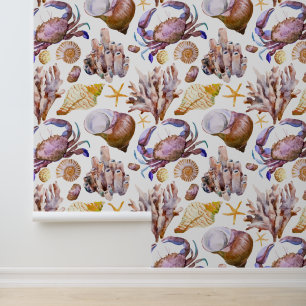 Watercolor Sea Life Pattern 4 Wallpaper