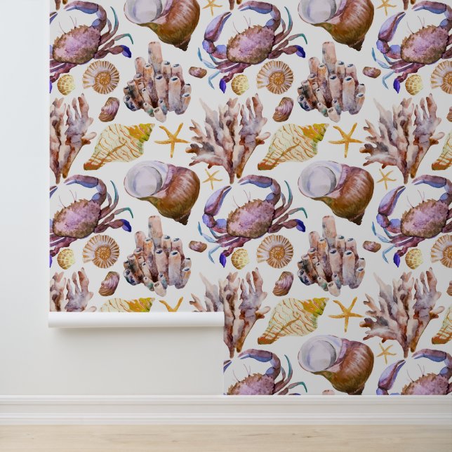 Watercolor Sea Life Pattern 4 Wallpaper (Application)