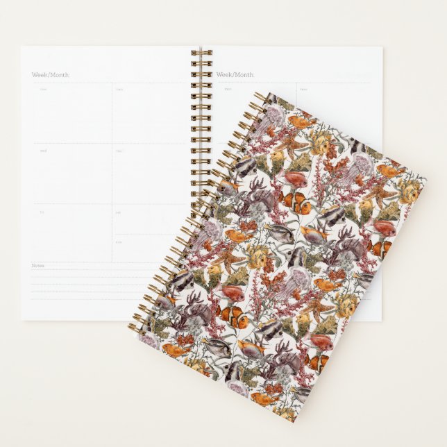 Watercolor Sea Life Pattern Planner (Display)