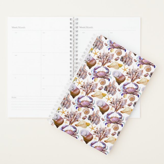 Watercolor Sea Life Pattern Planner (Display)