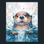 Watercolor Sea Otter Art Poster<br><div class="desc">Watercolor Sea Otter Art Poster</div>
