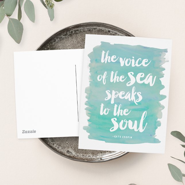 Watercolor Sea Quote Postcard (Creator Uploaded)