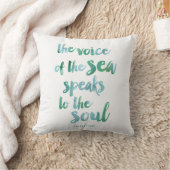 Watercolor Sea Quote Throw Pillow (Blanket)