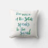 Watercolor Sea Quote Throw Pillow (Front)
