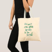 Watercolor Sea Quote Tote Bag (Front (Product))