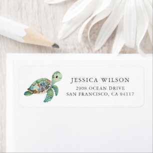 Watercolor Sea Turtle Adresse du Baby shower