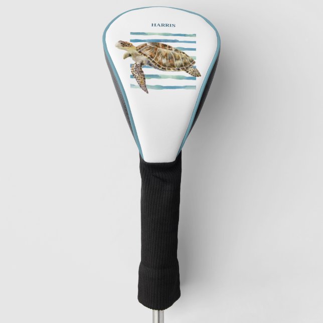  Watercolor SEA TURTLE art   Golf Head Cover (Front)