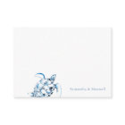 Watercolor Sea Turtle Blue Personalized Note Card