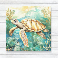 Watercolor Sea Turtle Canvas