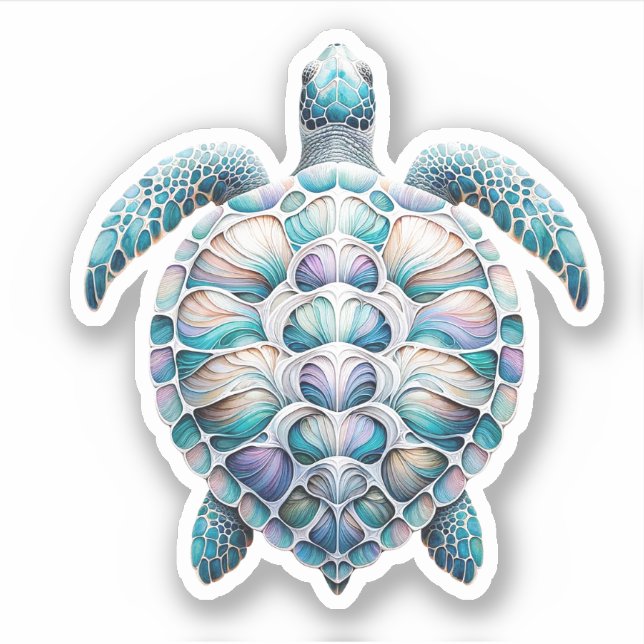 Watercolor Sea Turtle Decals (Front)