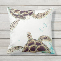 Watercolor Sea Turtle Love Designer Personalized