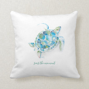 Watercolor Sea Turtle Throw Pillow