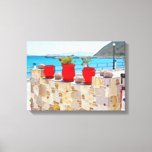 Watercolor sea view canvas print