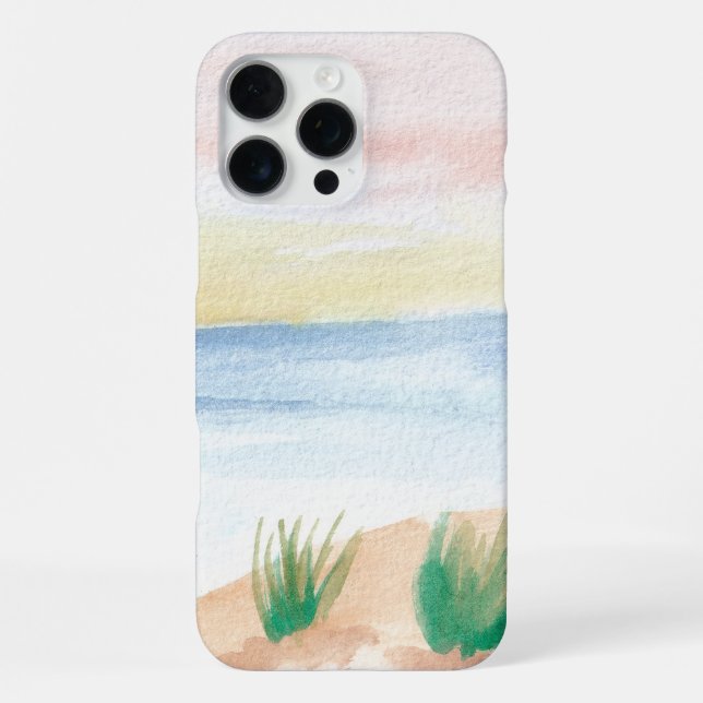 Watercolor Sea View Landscape iPhone Case (Back)