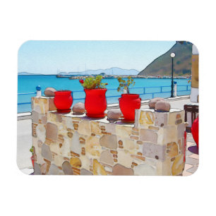 Watercolor sea view magnet