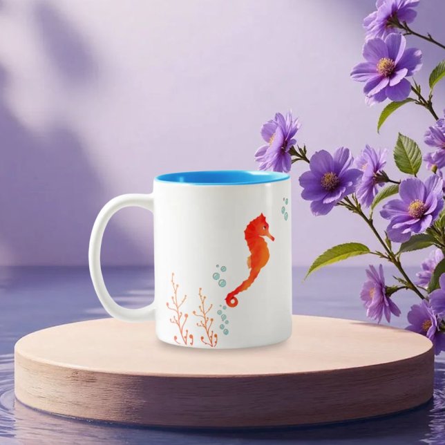 Watercolor Seahorse Mug – Cute Ocean Animal Cup fo (Creator Uploaded)