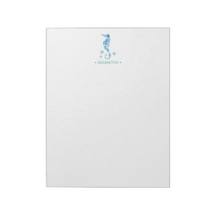 Watercolor Seahorse Personalized Stationery Notepad