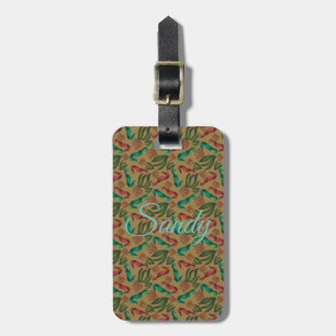 Watercolor Seahorse Vintage Nautical Personalized  Luggage Tag