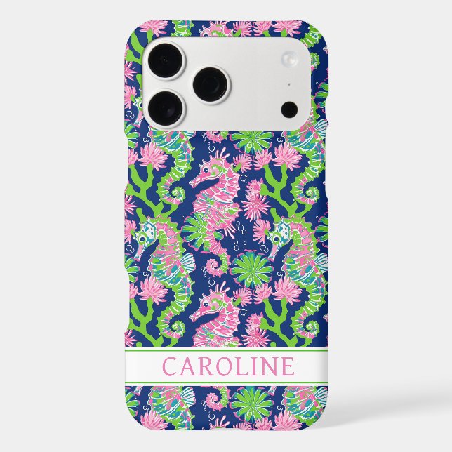 Watercolor Seahorses Monogrammed (Back)