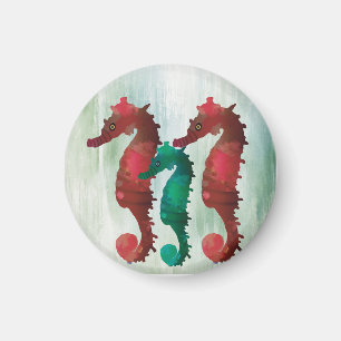 Watercolor Seahorses Nautical  Magnet