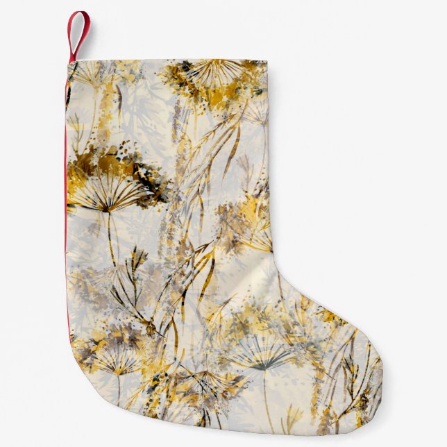 Watercolor seamless abstract background, pattern.  small christmas stocking (Front)