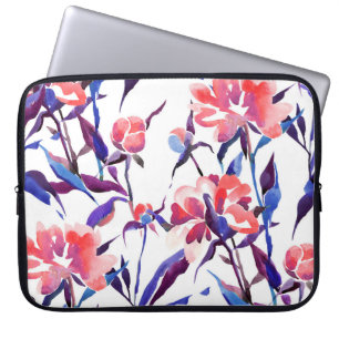 Watercolor seamless botanical pattern. Hand drawn Laptop Sleeve