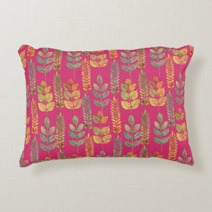watercolor seamless floral pattern background text accent pillow