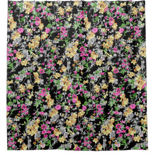 watercolor seamless floral pattern black backgroun