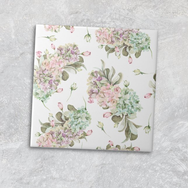 watercolor seamless hydrangea rose buds french tile (Creator Uploaded)