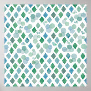 Watercolor seamless on a white background with an  poster