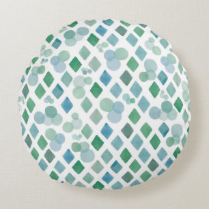 Watercolor seamless on a white background with an  round pillow