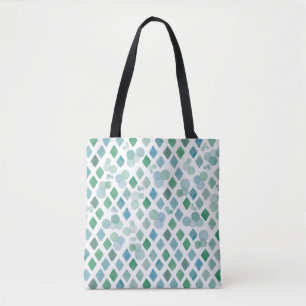 Watercolor seamless on a white background with an  tote bag