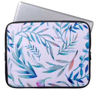 Watercolor seamless pattern. Botanical ornament. L Laptop Sleeve