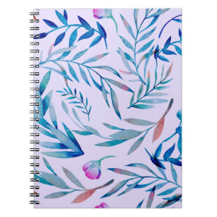 Watercolor seamless pattern. Botanical ornament. L Notebook