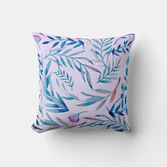 Watercolor seamless pattern. Botanical ornament. L Throw Pillow (Front)