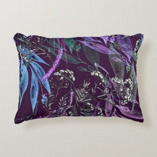 Watercolor seamless pattern. Branch with berry Wat Accent Pillow