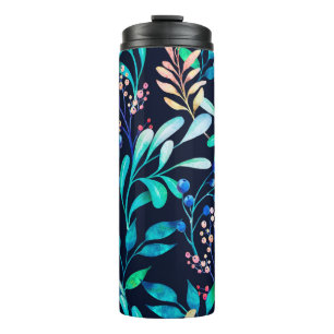 Watercolor seamless pattern. Complicated botanical Thermal Tumbler